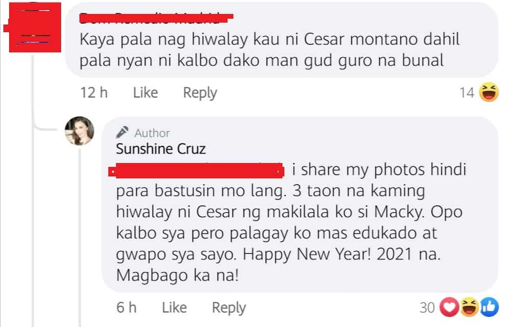 Sunshine Cruz slams basher who accused her of cheating on Cesar Montano