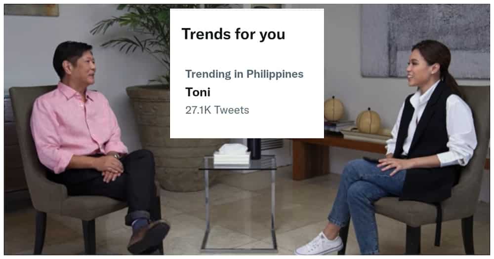 Toni Gonzaga, trending sa Twitter dahil umano sa interview niya kay Bongbong Marcos