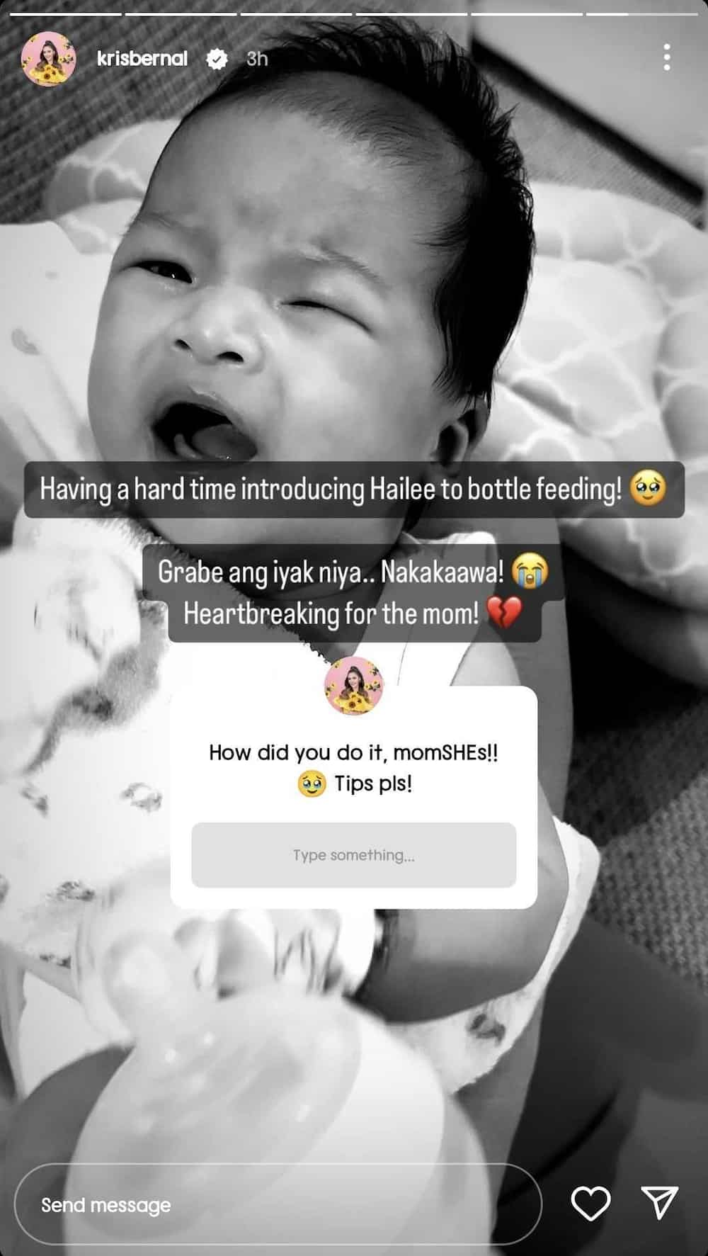 Kris Bernal, sinubukang i-bottle feed si Baby Hailee: 