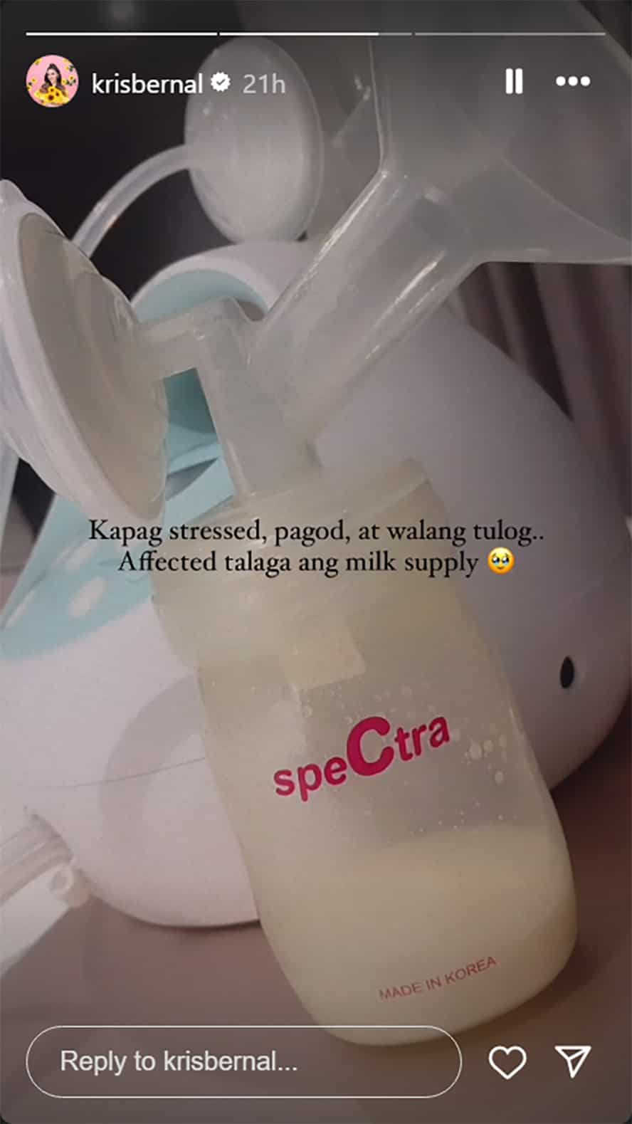Kris Bernal, inihayag na apektado kanyang milk supply dahil kulang sa tulog: “Affected talaga”