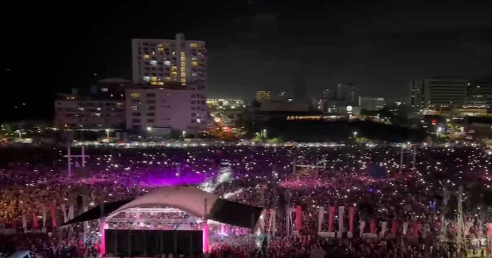 Drone shot ng Cebu grand rally ni VP Leni Robredo sa gabi, viral