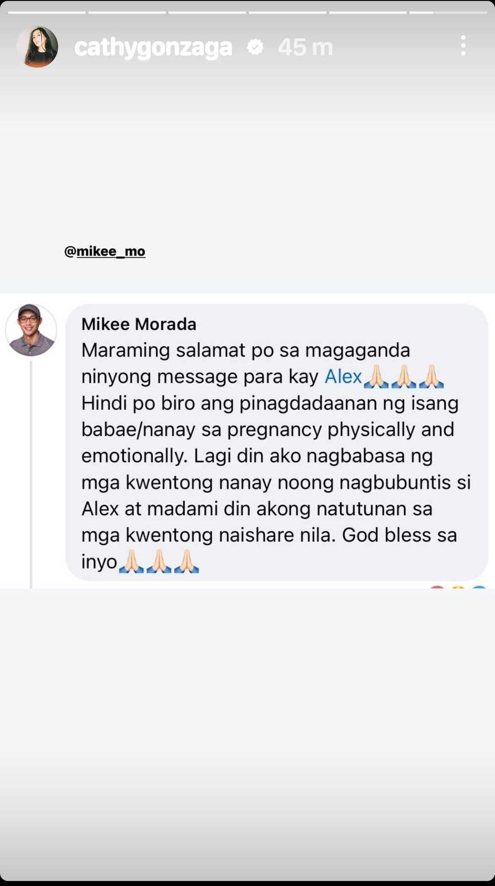 Mikee Morada, nagpasalamat sa magagandang messages para kay Alex Gonzaga