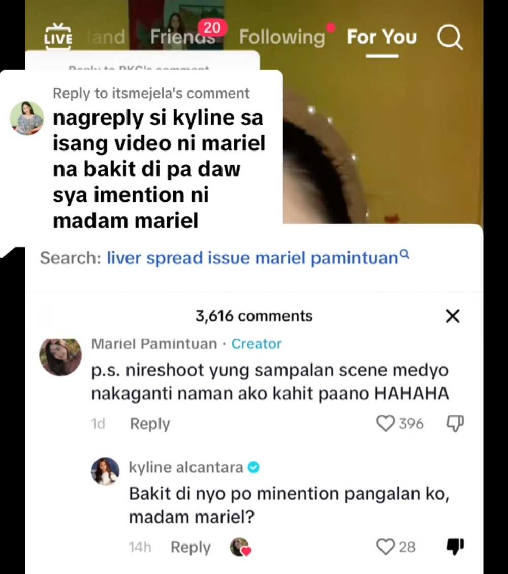 Kyline Alcantara posts then deletes comment in Mariel Pamintuan's 'diss' post Kyline Alcantara posts then deletes comment in Mariel Pamintuan's 'diss' post