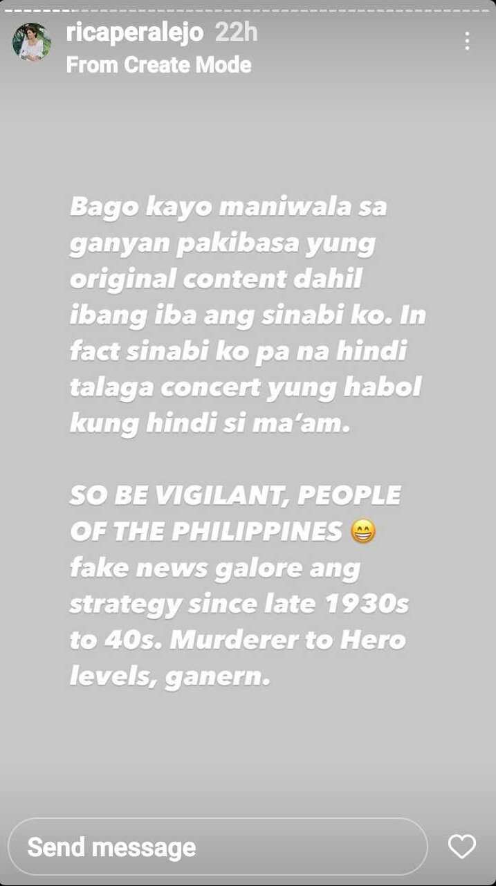 Rica Peralejo debunks tabloid’s headline mentioning her: “ibang-iba ang sinabi ko”