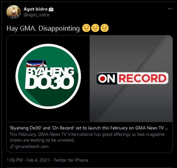 Agot Isidro expresses disappointment on GMA's show "Biyaheng Do30"