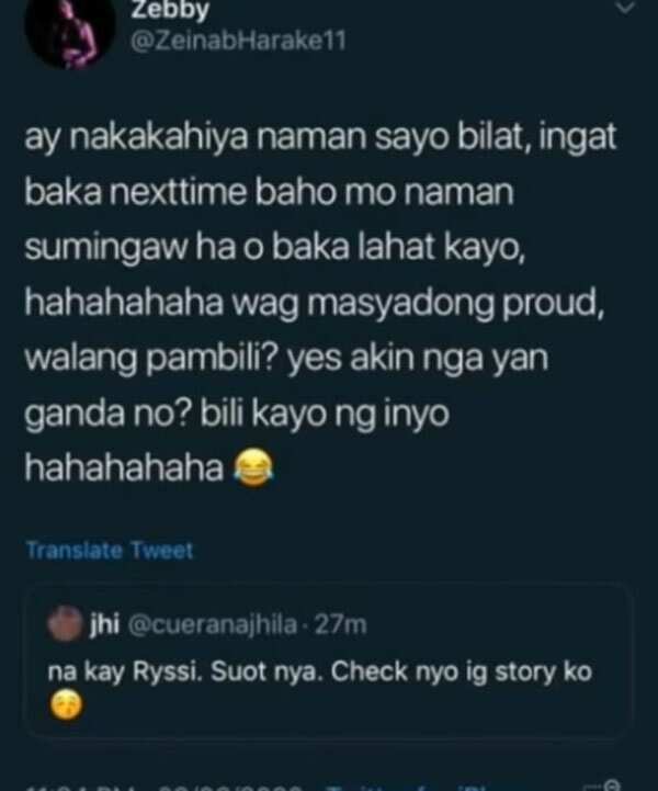 Vlogger Zeinab in word war against Ex-BF Skusta Clee and Ryssi Avila over a pajama