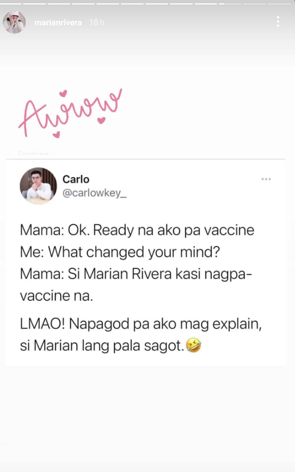 Marian Rivera inspires senior citizen to get vaccinated against COVID-19