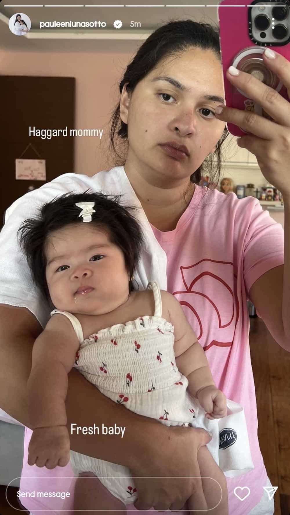 Pauleen Luna posts "haggard mommy, fresh baby" selfie with Baby Mochi
