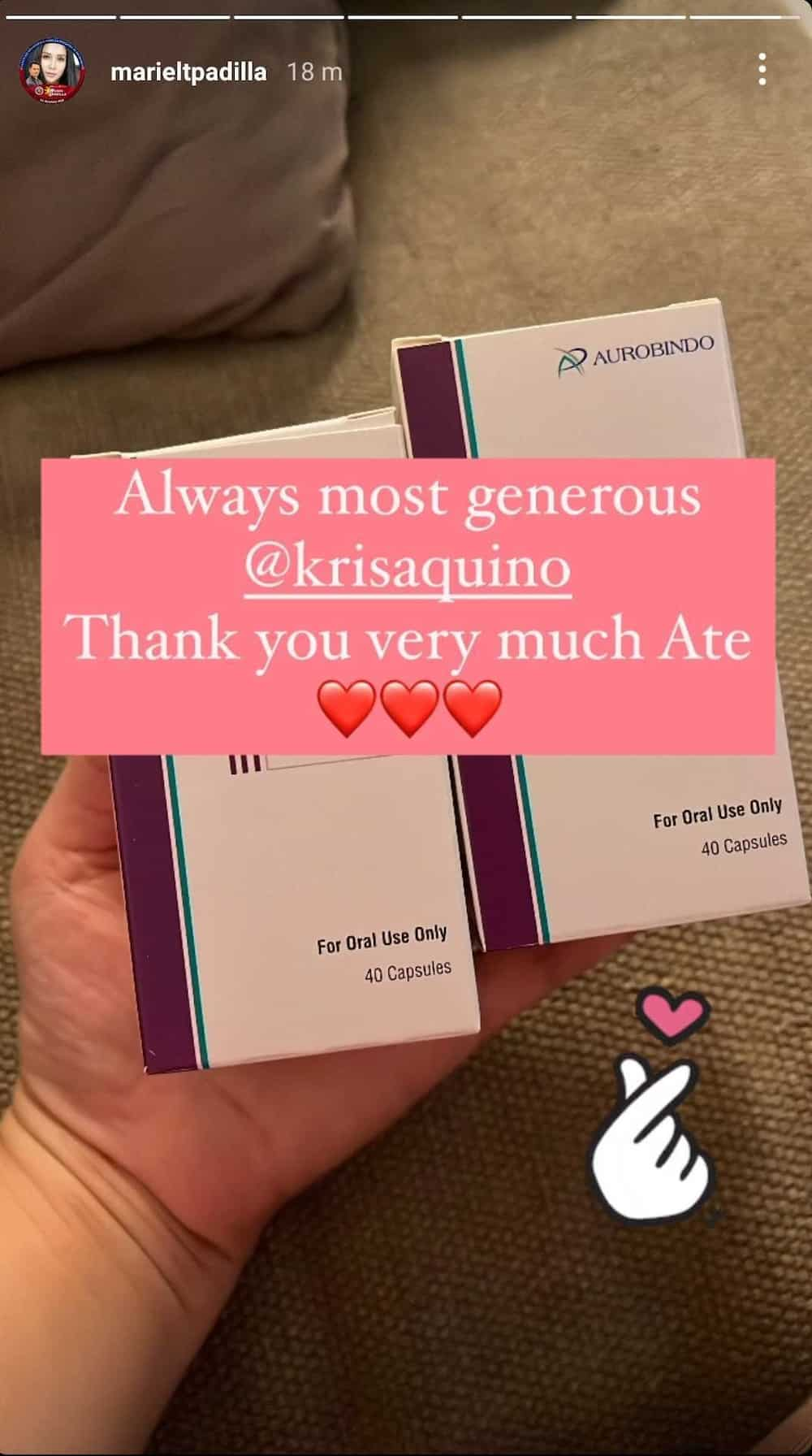 Mariel Padilla, nagpasalamat kay Kris Aquino sa ibinigay nito sa kanya: "Always most generous"