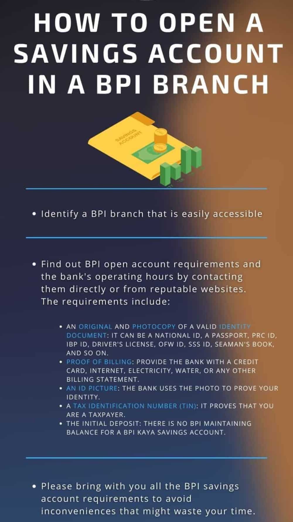How to open BPI savings account