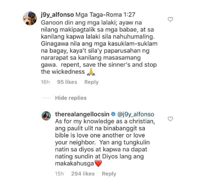 Angel Locsin lectured by netizens for supporting LGBTQ; the actress responded