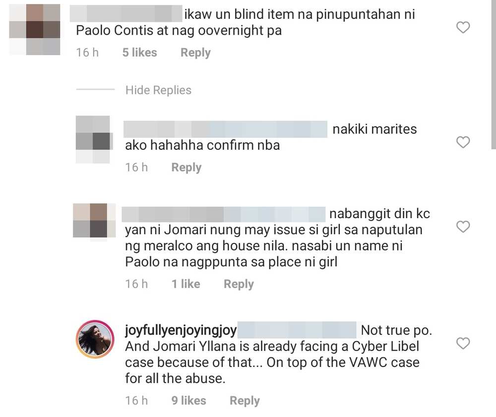 Jomari Yllana's ex-partner Joy Reyes denies being involved with Paolo Contis