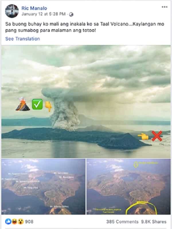 Fact check: ‘Binintiang Malaki’ is not part of Taal Volcano