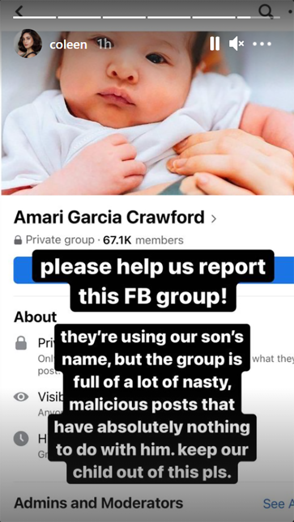 Coleen Garcia asks for netizens to report fake Facebook page of baby Amari