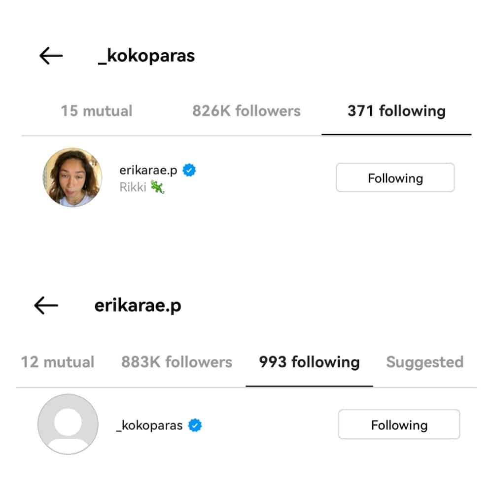 Kobe Paras at Erika Portunak, naka-follow na muli sa isa’t-isa sa Instagram