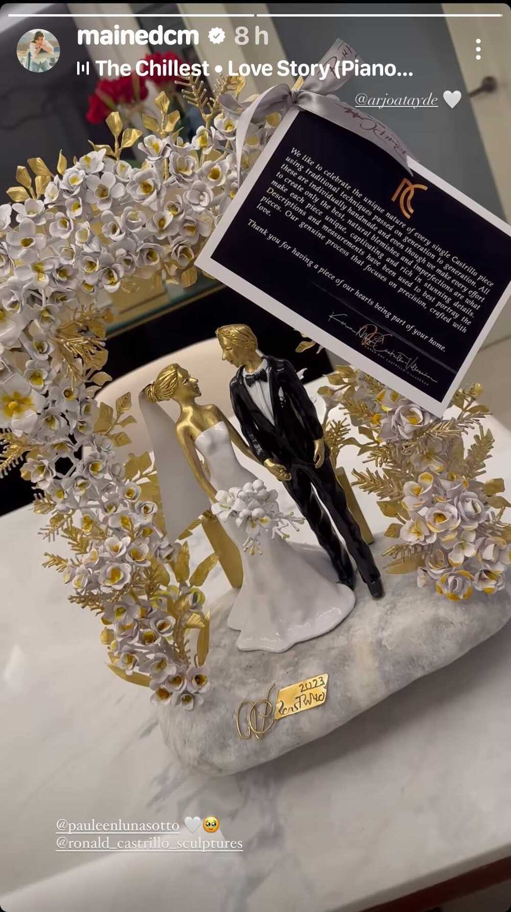 Maine Mendoza, pinasalamatan sina Vic Sotto, Pauleen Luna sa regalong wedding memento Maine Mendoza, pinasalamatan sina Vic Sotto, Pauleen Luna sa regalong wedding memento