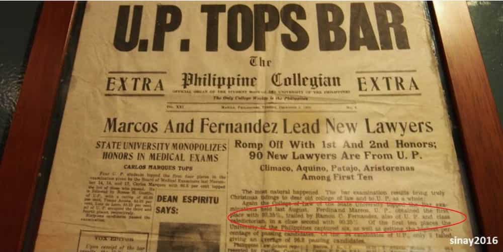 Fact check: Does Marcos has the highest record in the bar exam until now?