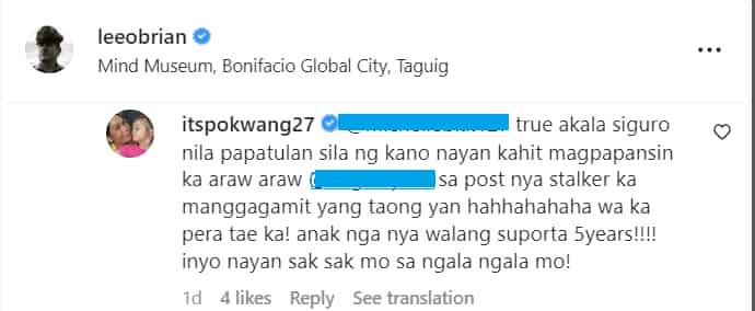 Pokwang, nagkomento sa post ni Lee O'Brian: "Anak nga nya walang suporta 5 years"
