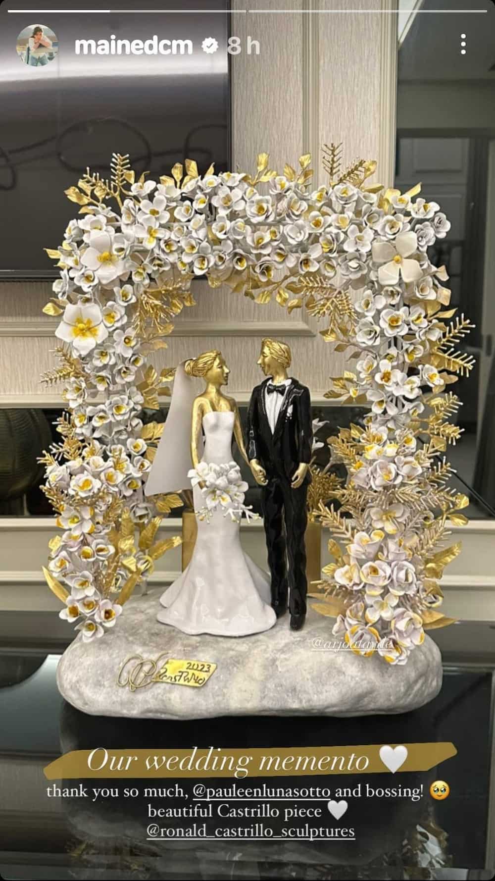 Maine Mendoza, pinasalamatan sina Vic Sotto, Pauleen Luna sa regalong wedding memento Maine Mendoza, pinasalamatan sina Vic Sotto, Pauleen Luna sa regalong wedding memento