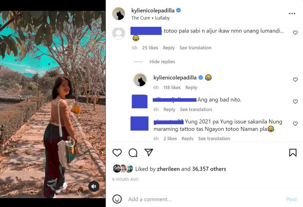 Kylie Padilla, laughing emoji ang bwelta sa nagsabing siya ang unang 'naglandi'