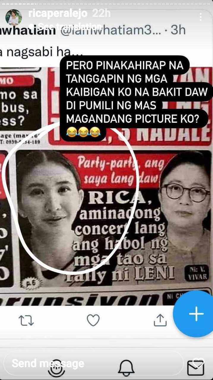 Rica Peralejo debunks tabloid’s headline mentioning her: “ibang-iba ang sinabi ko”