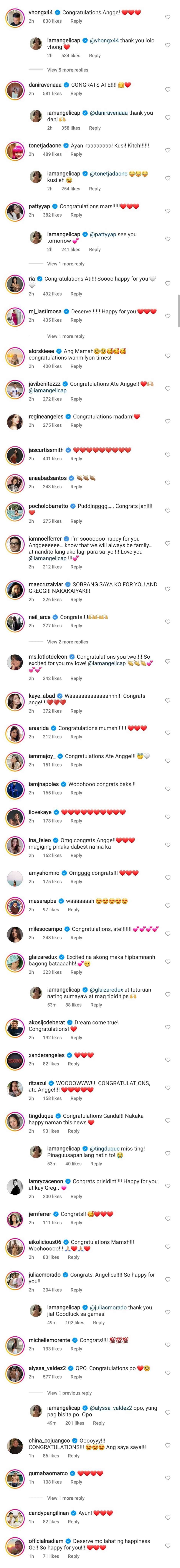 Celebrities react to Angelica Panganiban's pregnancy reveal on social media