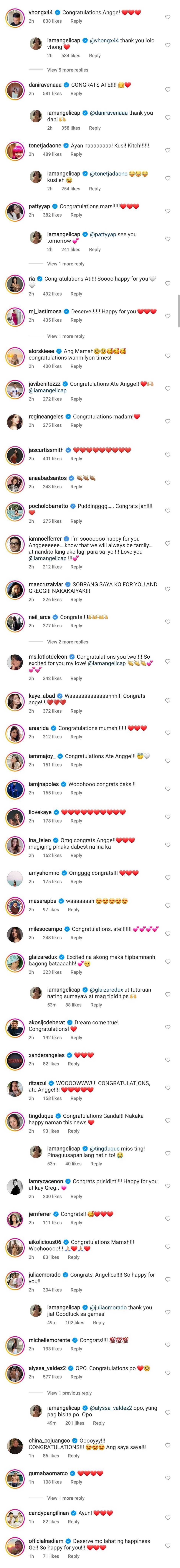 Celebrities react to Angelica Panganiban's pregnancy reveal on social media Celebrities react to Angelica Panganiban's pregnancy reveal on social media