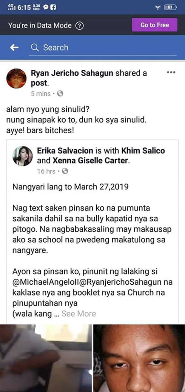 Netizens, umuusok sa galit sa yabang ng bully sa viral video ng pambubully sa Pitogo High School