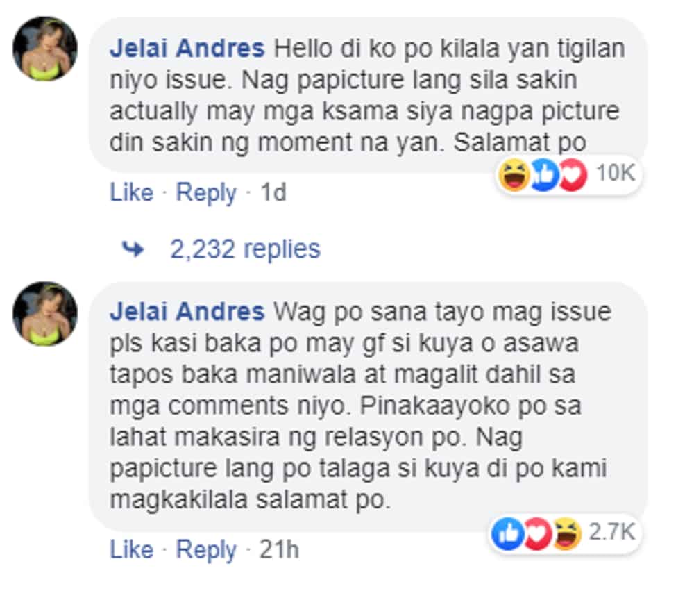 Jelai Andres reveals real story behind viral photo of her with a guy