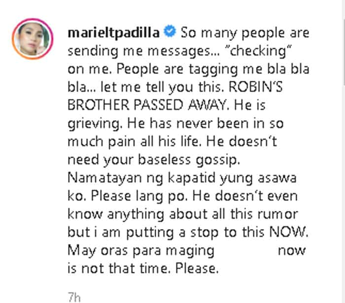 Mariel Padilla says husband still grieving, doesn't even know about the "rumor"