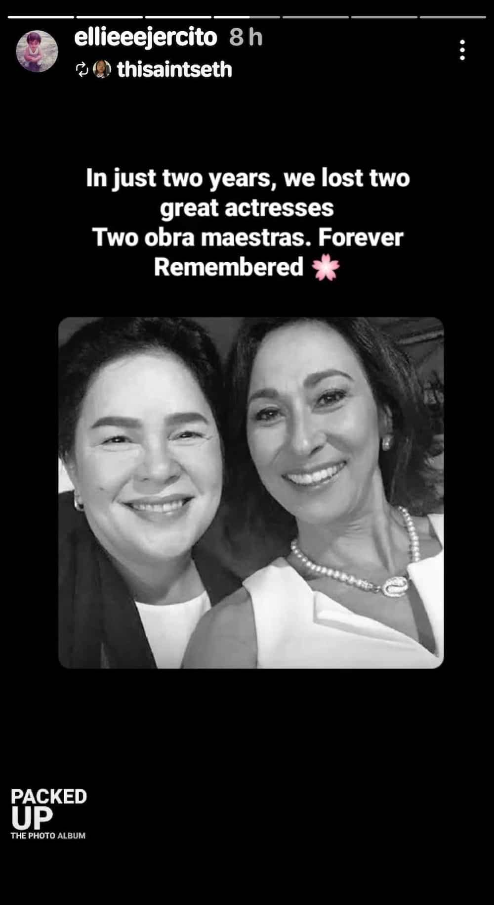 Andi Eigenmann’s daughter Ellie Ejercito reshares heartfelt post about Jaclyn Jose, Cherie Gil