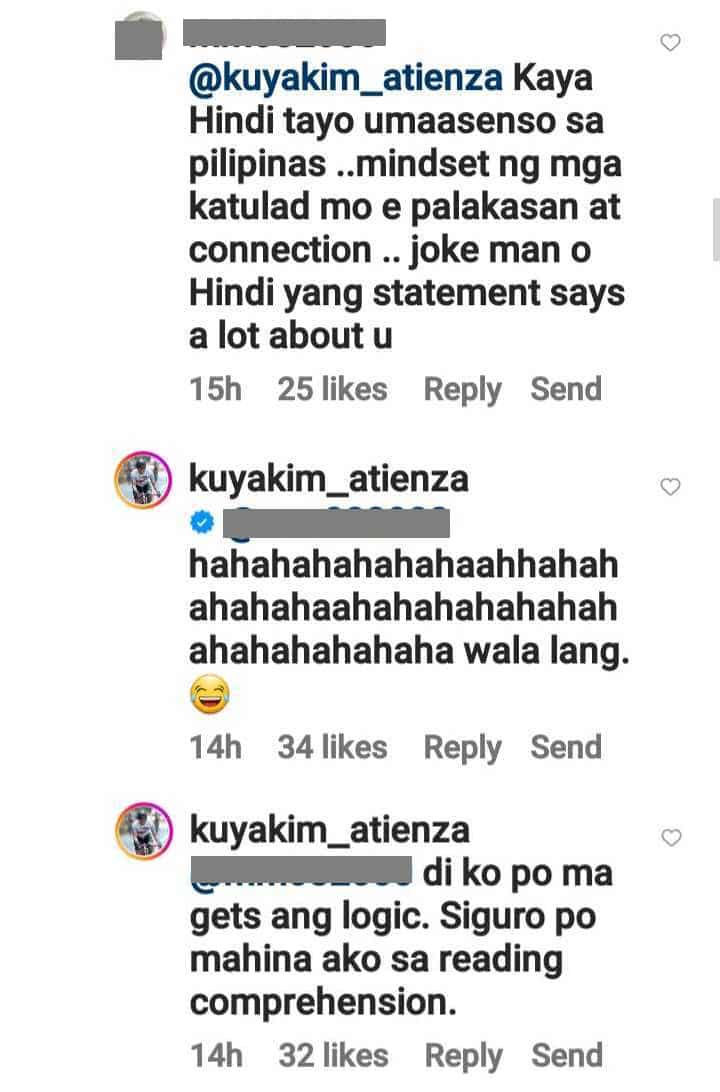 Kuya Kim Atienza laughs off basher of his “lakas ng connection ko kay prez” comment on Isabelle Daza's post