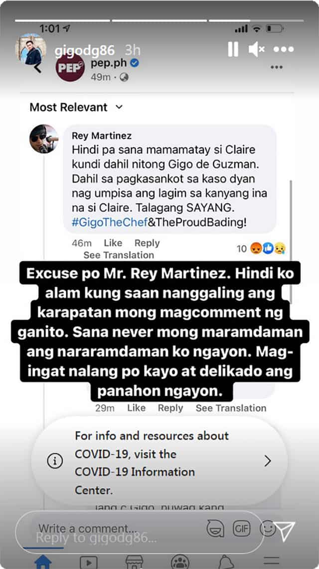 Anak ni Claire dela Fuente, binanatan ang isang netizen sa tila paninisi nito sa pagkamatay ng ina