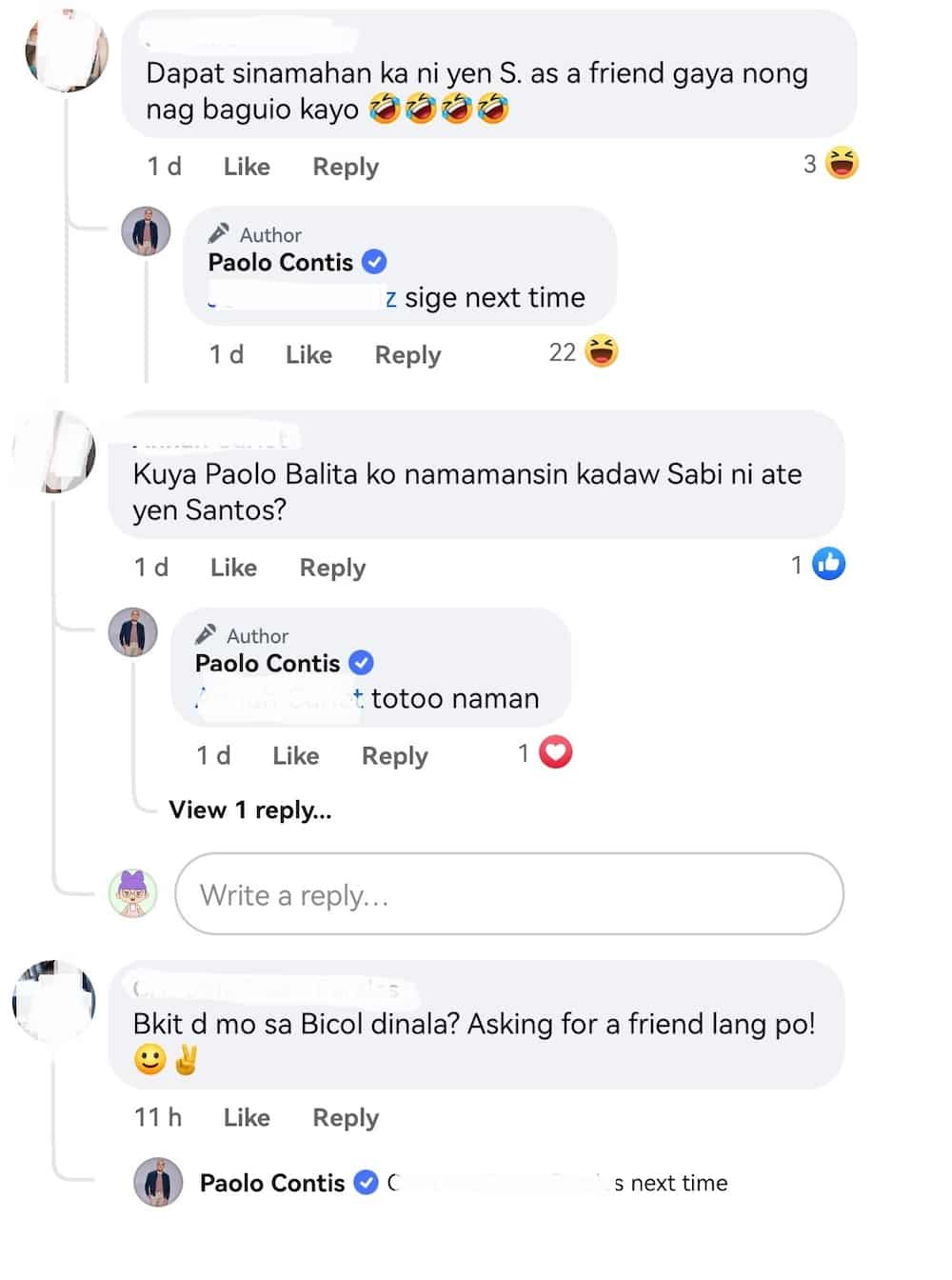 Paolo Contis, nag-reply sa mga netizens na binanggit si Yen Santos sa post niya