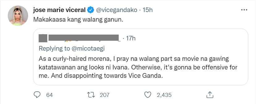 Vice Ganda, sinagot mga pumuna sa look ni Ivana Alawi sa upcoming movie nila: “Don’t stress yourself”