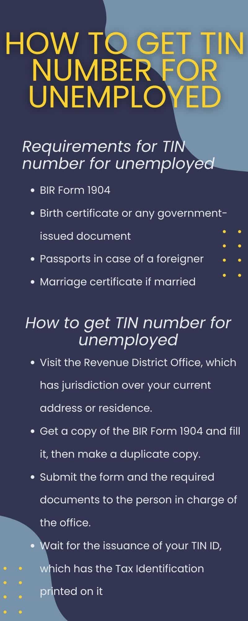 How to get TIN number for unemployed