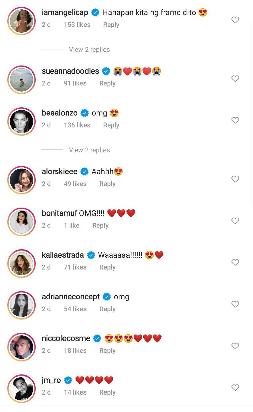 Maxene Magalona's gushes over Jennifer Aniston comment on her IG post