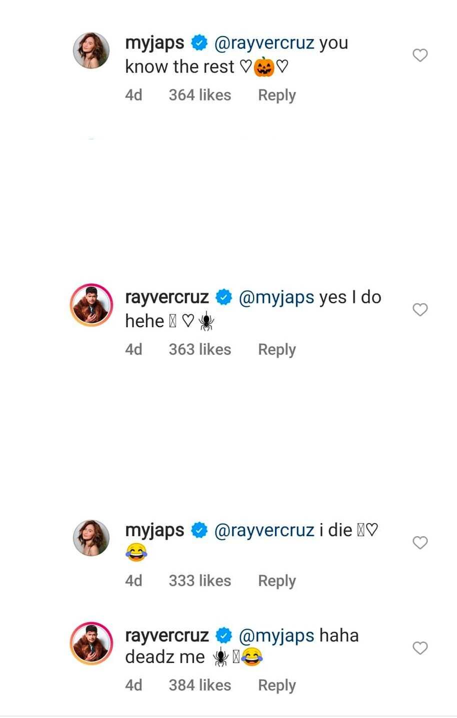 Rayver Cruz at Julie Anne San Jose, pinakilig muli ang netizens sa kanilang sweet na pag-uusap sa IG