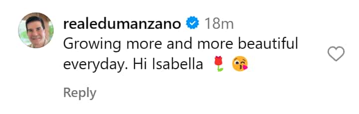 Edu Manzano gushes over Isabella Rose Manzano’s new pics shared by Jessy Mendiola