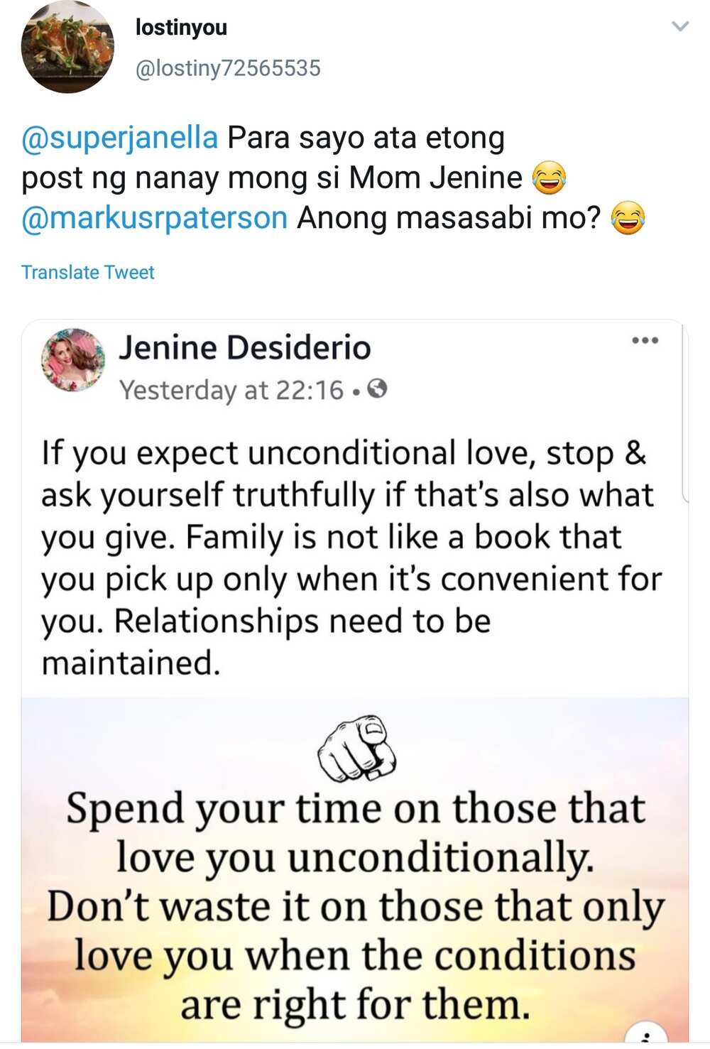Jenine Desiderio, bumuwelta sa mga fans ng kanyang anak na si Janella Salvador Jenine Desiderio, bumuwelta sa mga fans ng kanyang anak na si Janella Salvador