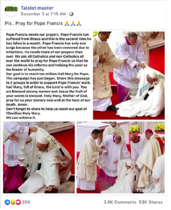 Fact check: Pope Francis falls to the floor twice in a month